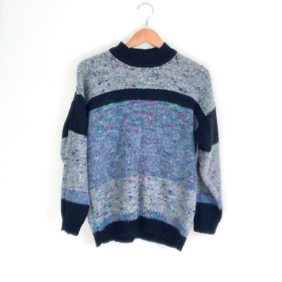 Vintage confetti color block sweater - Picture 8 of 12